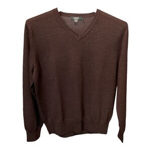 J Crew 100% Merino Wool V-neck Sweater Mens Size L